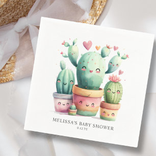 Cute Cactus Fiesta Baby Shower Napkin