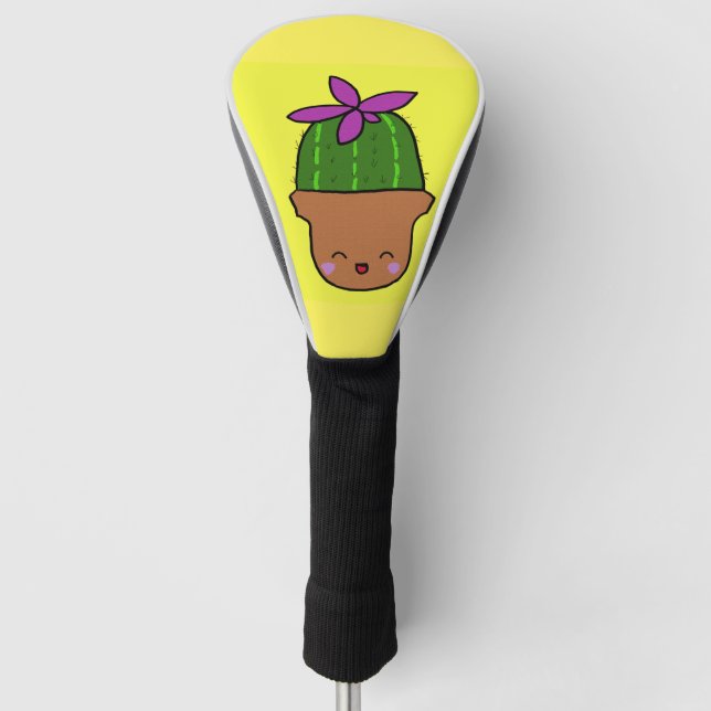 Cute Cactus Golf Head cover Pattern Design  (Front)