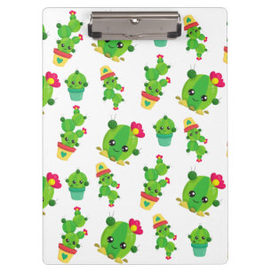 Cute Cactus, Green Cactus, Cactus Pattern Clipboard