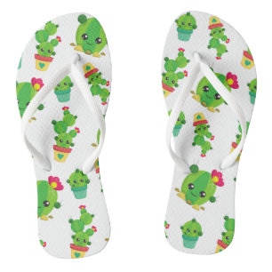 Cute Cactus, Green Cactus, Cactus Pattern Jandals