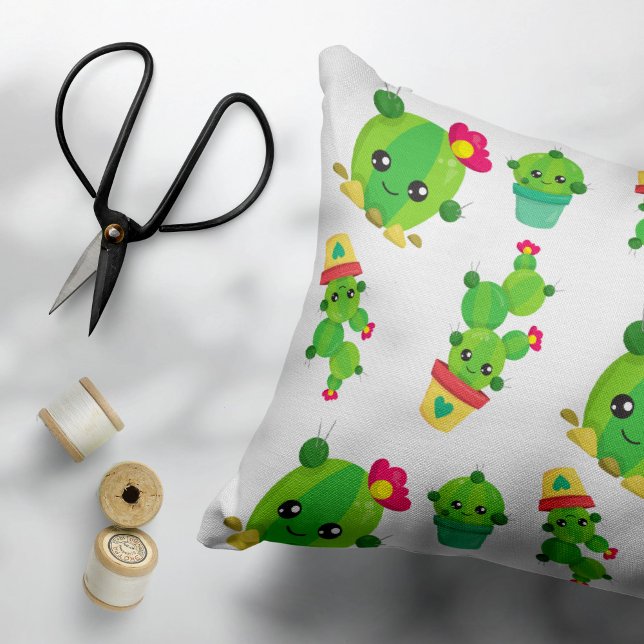 Cute Cactus, Green Cactus, Cactus Pattern Pillowcase (Creator Uploaded)