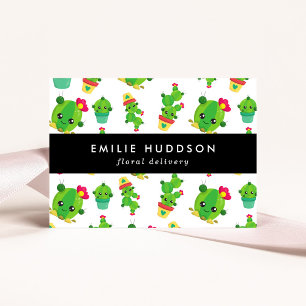 Cute Cactus, Green Cactus, Floristry, Flower Shop Business Card