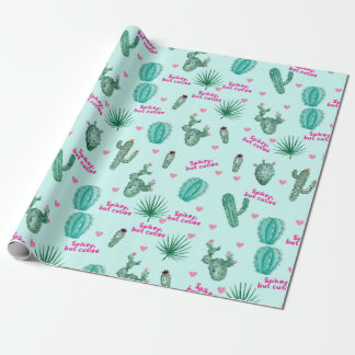 Cute Cactus Green Wrapping Paper