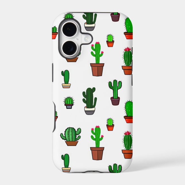 Cute Cactus illustrations Pattern White (Back)