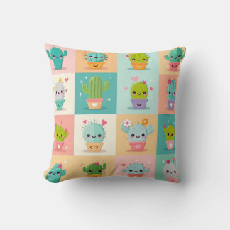 Cute Cactus Kawaii Baby Shower Cushion