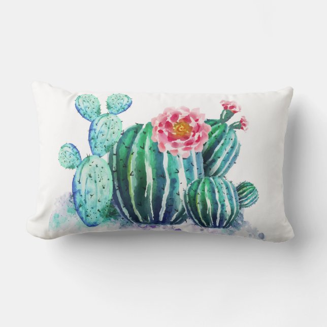 cute Cactus Lumbar Cushion (Front)