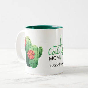 Cute Cactus Mum Succulent Plant Lover Two-Tone Coffee Mug