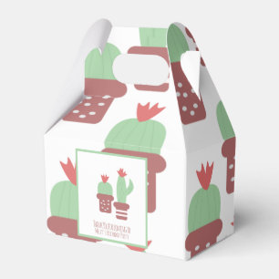 Cute Cactus Pattern Birthday Party Thank You   Fav Favour Box