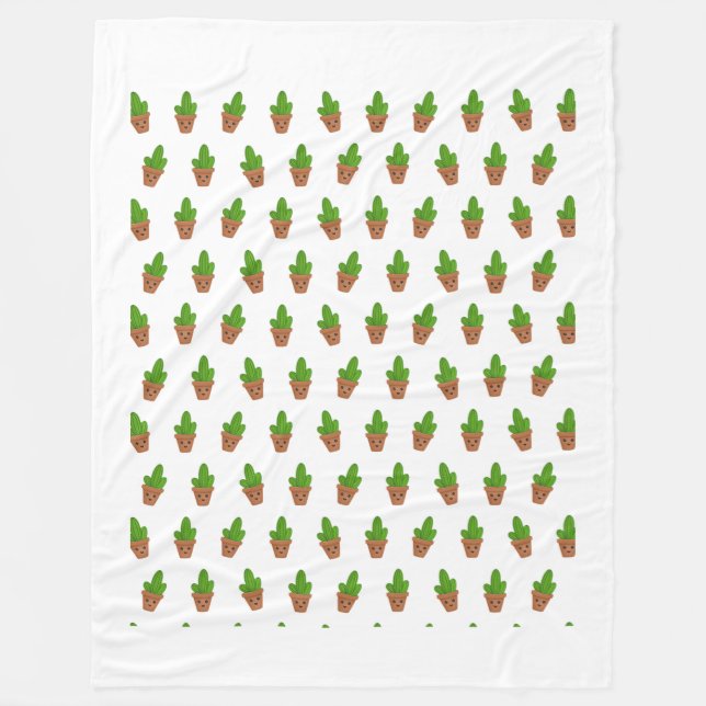 Cute Cactus Pattern on Blanket (Front)