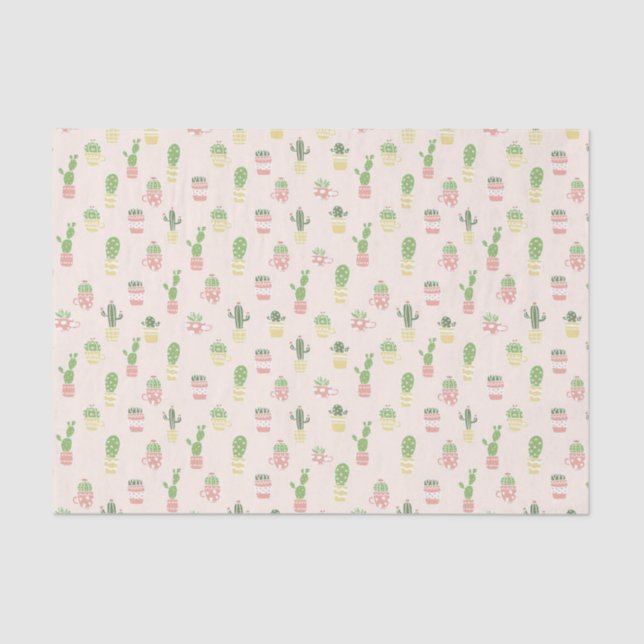 Cute Cactus Pattern Tissue Paper (Front)