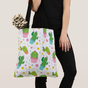 Cute Cactus Pattern Tote Bag