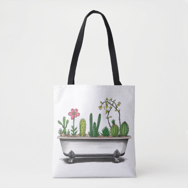 Cute Cactus Plants Tote Bag (Front)