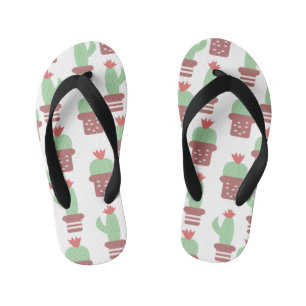 Cute Cactus Potted Plants Kid's Jandals