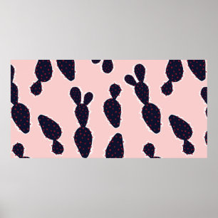 Cute cactus seamless pattern sweet mood and tone, poster