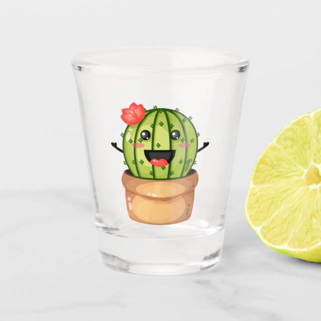 Cute Cactus Shot Glass  (Front)