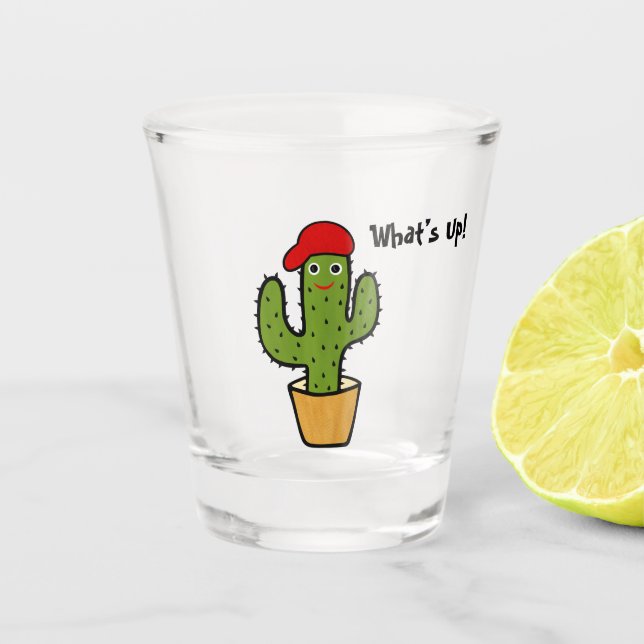 Cute cactus shot glass (Front)