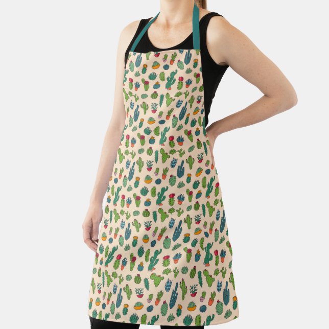 Cute Cactus Standing Pattern 2 Apron (Insitu)