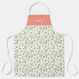 Cute Cactus Standing Pattern Apron