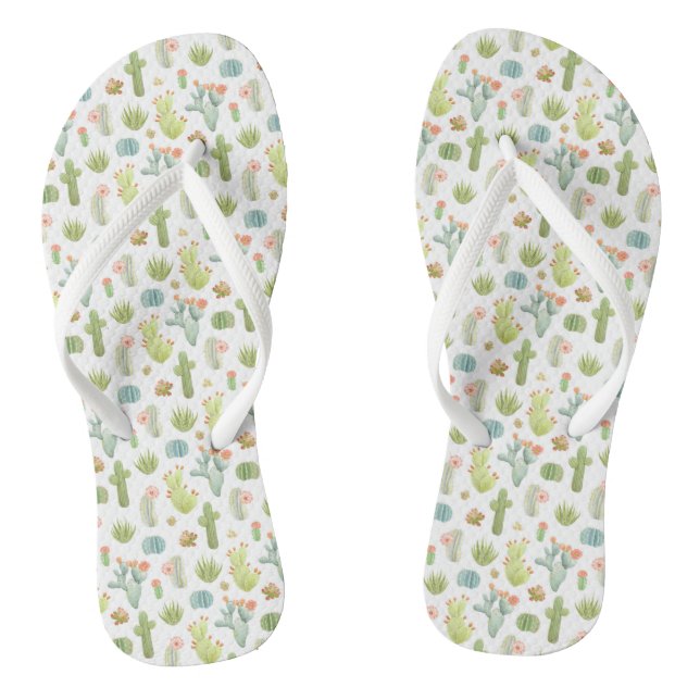 Cute Cactus Standing Pattern Jandals (Footbed)