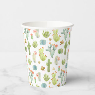 Cute Cactus Standing Pattern Paper Cups