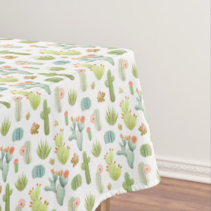 Cute Cactus Standing Pattern Tablecloth