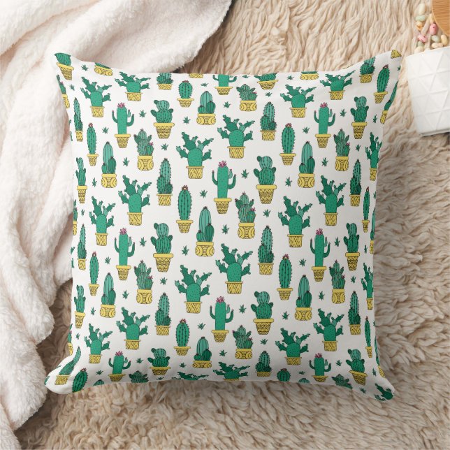 Cute Cactus & Succulent Pattern  Cushion (Blanket)