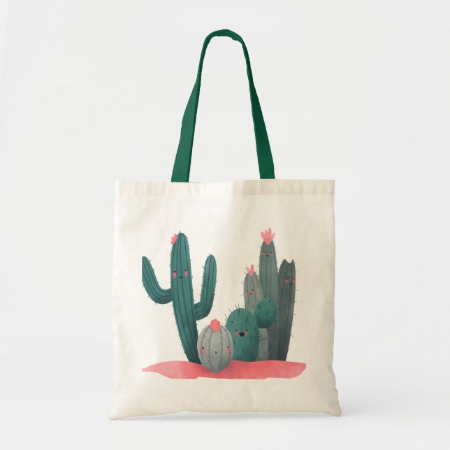 cute Cactus Tote Bag (Front)