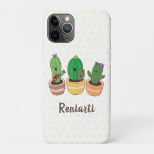 Cute cactus trio singing cartoon illustration Case-Mate iPhone case