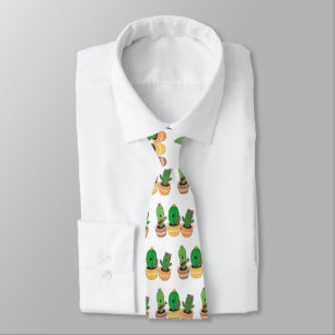 Cute cactus trio singing cartoon illustration tie