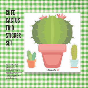 Cute Cactus Trio Sticker Set