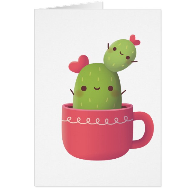 Cute Cactus, Valentines Day Greeting (Front)