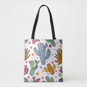 Cute Cactus Vintage Seamless Pattern Tote Bag