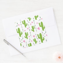 Cute cactus with hearts in green