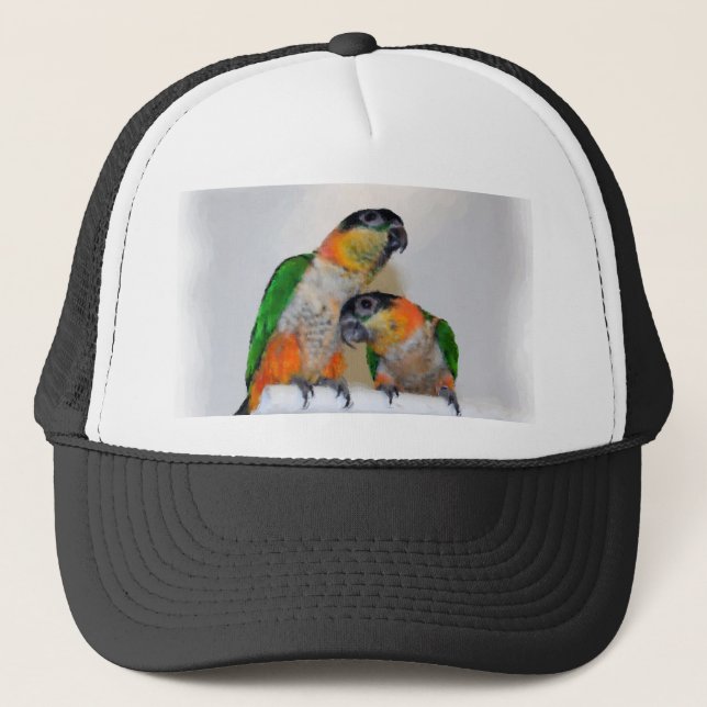 Cute Caique Parrot Pair Hat (Front)