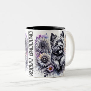 Cute Cairn Terrier Dog Two-Tone Coffee Mug