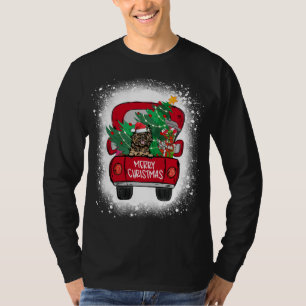 Cute Cairn Terrier Red Truck Merry Christmas Bleac T-Shirt