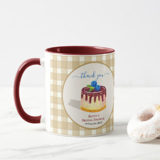 Cute Cake Beige Brown Bridal Shower Thank You Gift Mug