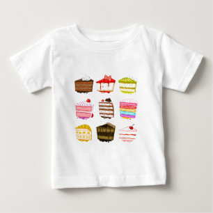 Cute cake birthday cake with colourful cream baby T-Shirt