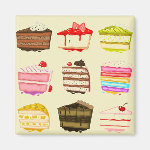 Cute cake birthday cake with colourful cream magnet