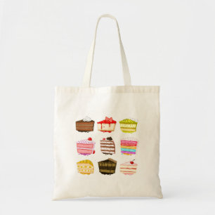 Cute cake birthday cake with colourful cream tote bag