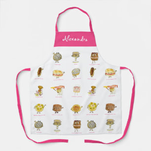 Cute cake dessert pattern personalised pink apron