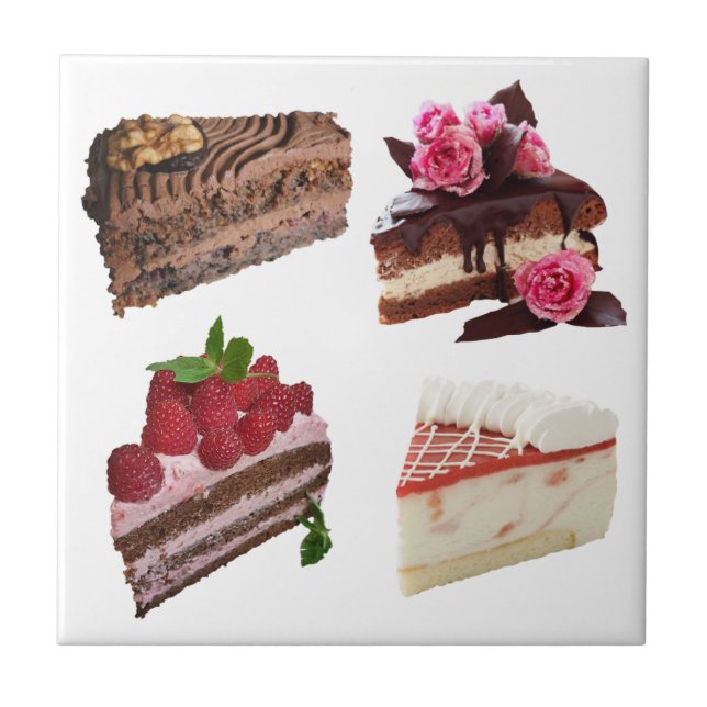 Cute Cake Desserts Selection Tile (Front)