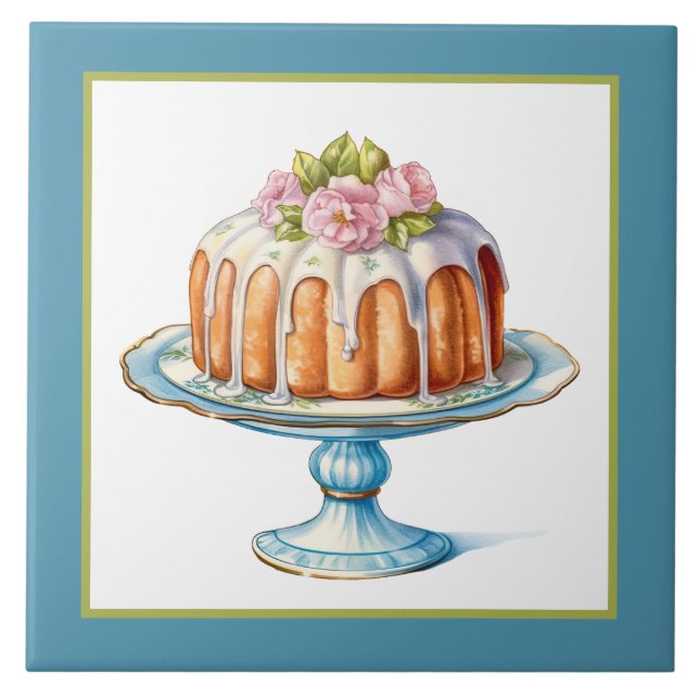 Cute cake kitchen crafting business home  tile (Front)