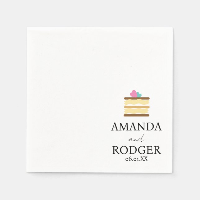 Cute Cake Logo Wedding  Napkin (Front)