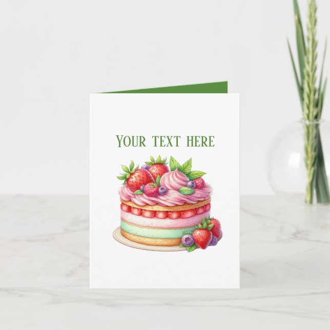 Cute cake lovers customizable card (Front)