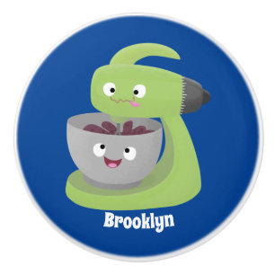 Cute cake mixer kitchen appliance cartoon  ceramic knob