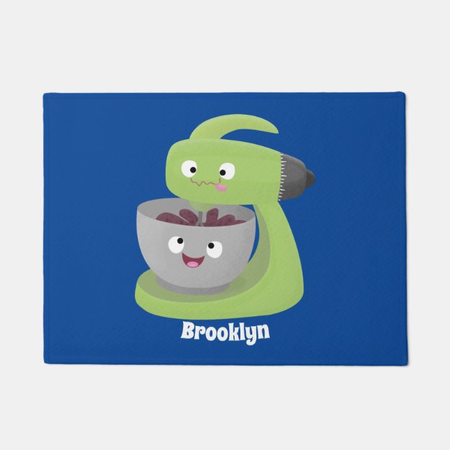 Cute cake mixer kitchen appliance cartoon  doormat (Front)