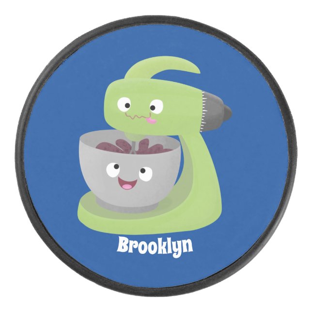 Cute cake mixer kitchen appliance cartoon  hockey puck (Front)