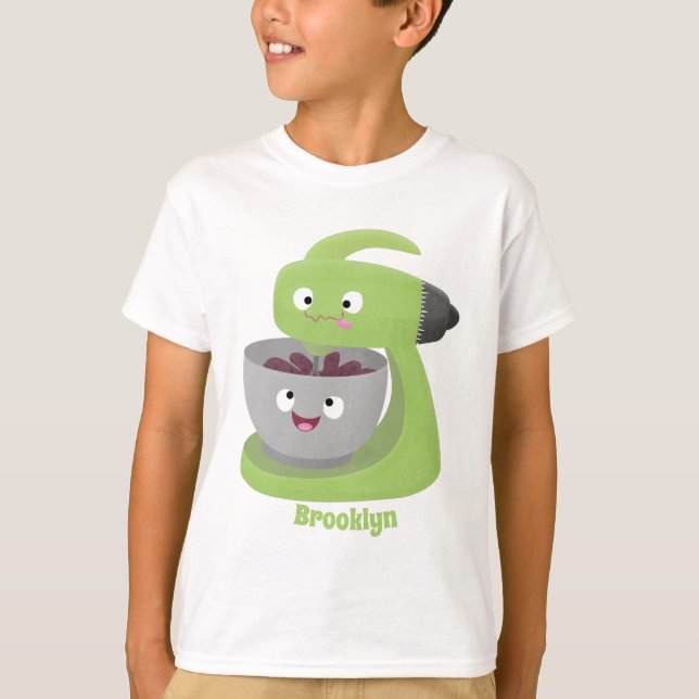 Cute cake mixer kitchen appliance cartoon T-Shirt (Front)