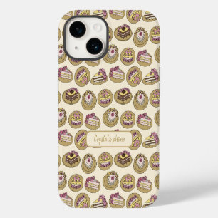 Cute Cake Pattern Personalised iPhone 14 Case